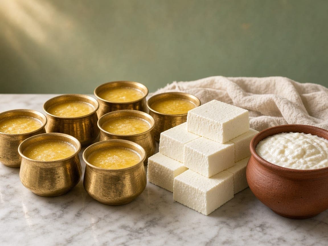 Desi ghee, paneer, and fresh curd